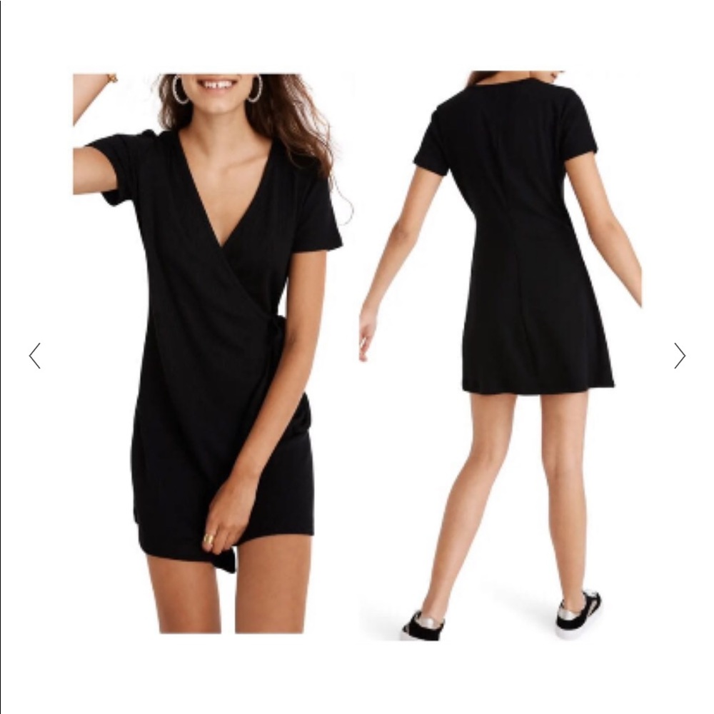 Madewell Summer Black Wrap Dress Size Small